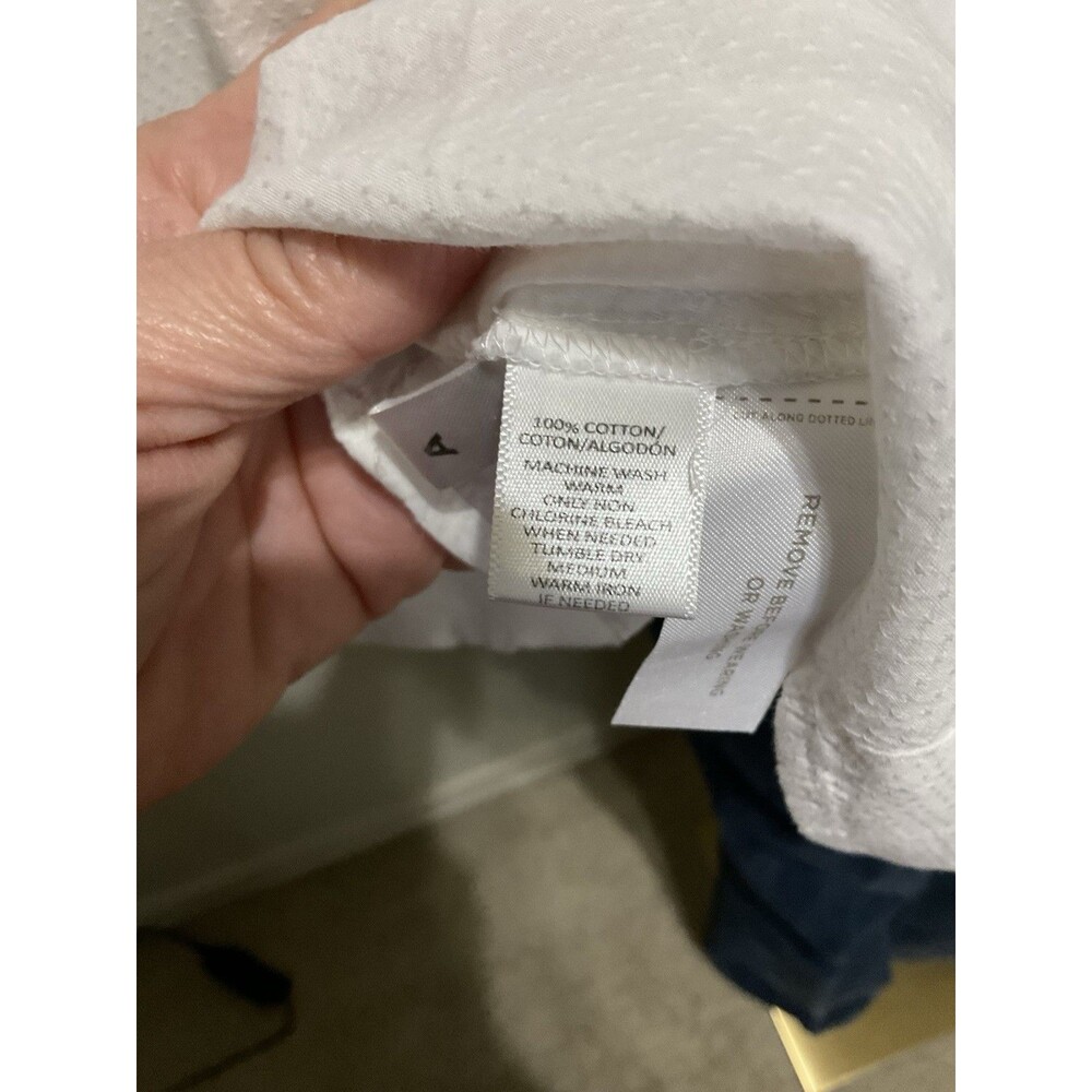 LOFT, Long Sleeve, Button Down, White Pique Material, Size: M - Picture 6 of 8